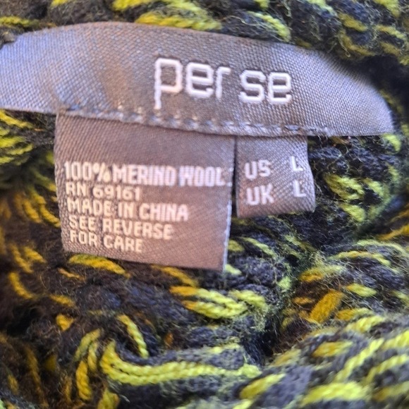 Per se lime green wool  jacket /scarf Large - Picture 5 of 6